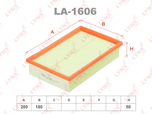 LA-1606 LYNXAUTO Воздушный фильтр (фото 1)