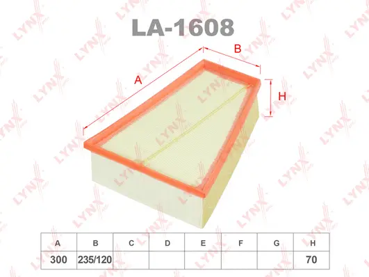 LA-1608 LYNXAUTO Воздушный фильтр (фото 1)