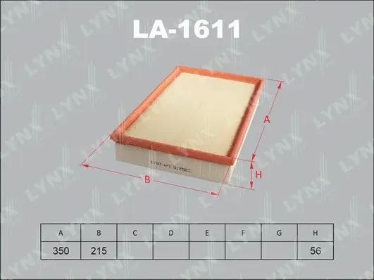 LA-1611 LYNXAUTO Воздушный фильтр (фото 1)