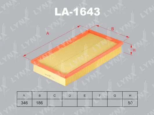 LA-1643 LYNXAUTO Воздушный фильтр (фото 1)