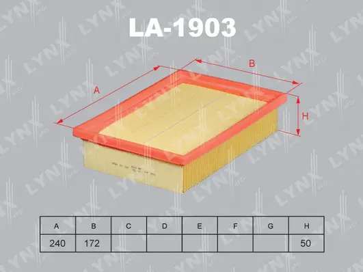LA-1903 LYNXAUTO Воздушный фильтр (фото 1)