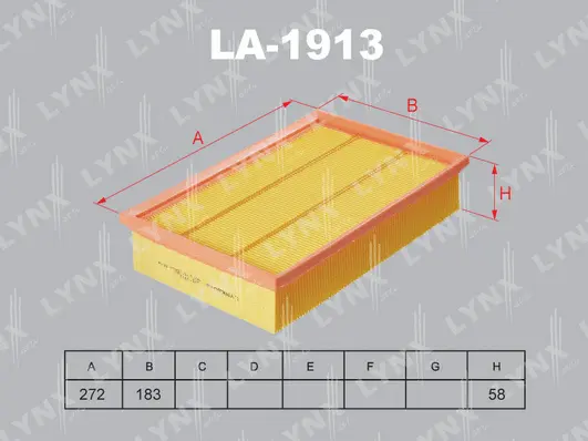 LA-1913 LYNXAUTO Воздушный фильтр (фото 1)