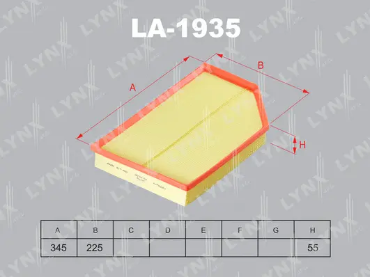 LA-1935 LYNXAUTO Воздушный фильтр (фото 1)