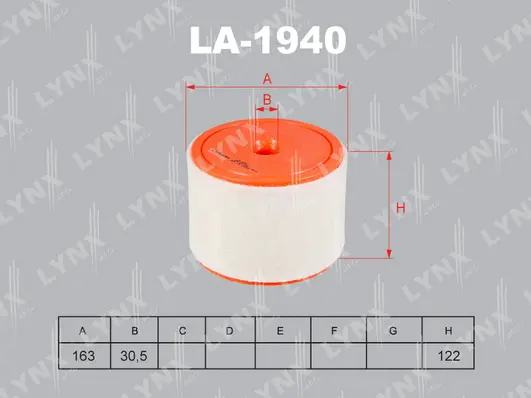 LA-1940 LYNXAUTO Воздушный фильтр (фото 2)