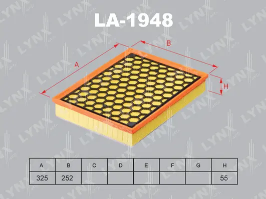 LA-1948 LYNXAUTO Воздушный фильтр (фото 1)