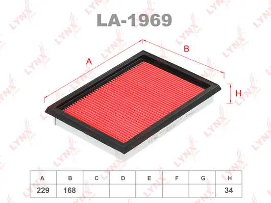 LA-1969 LYNXAUTO Воздушный фильтр (фото 1)
