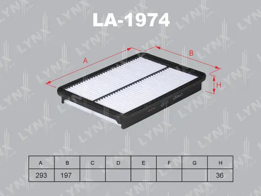 LA-1974 LYNXAUTO Воздушный фильтр (фото 1)