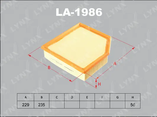 LA-1986 LYNXAUTO Воздушный фильтр (фото 1)