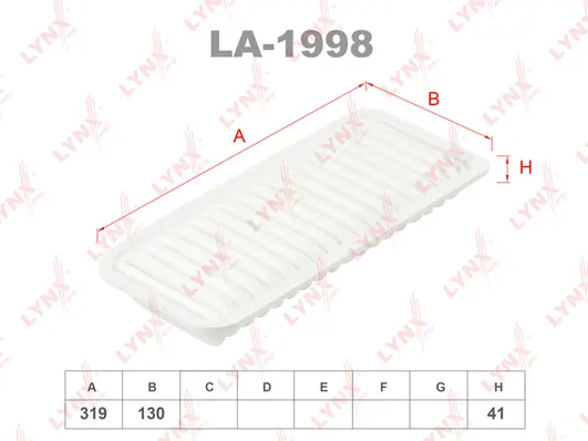 LA-1998 LYNXAUTO Воздушный фильтр (фото 1)
