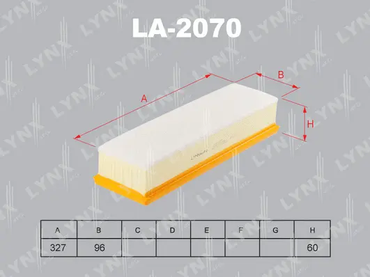 LA-2070 LYNXAUTO Воздушный фильтр (фото 1)