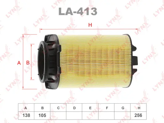 LA-413 LYNXAUTO Воздушный фильтр (фото 2)