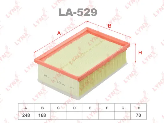 LA-529 LYNXAUTO Воздушный фильтр (фото 1)