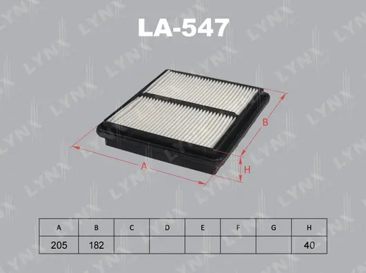 LA-547 LYNXAUTO Воздушный фильтр (фото 1)
