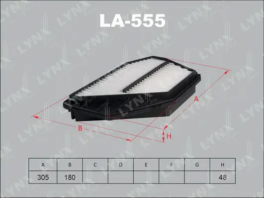 LA-555 LYNXAUTO Воздушный фильтр (фото 1)