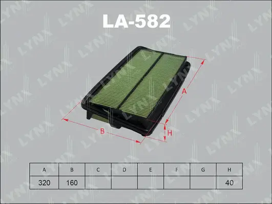 LA-582 LYNXAUTO Воздушный фильтр (фото 1)