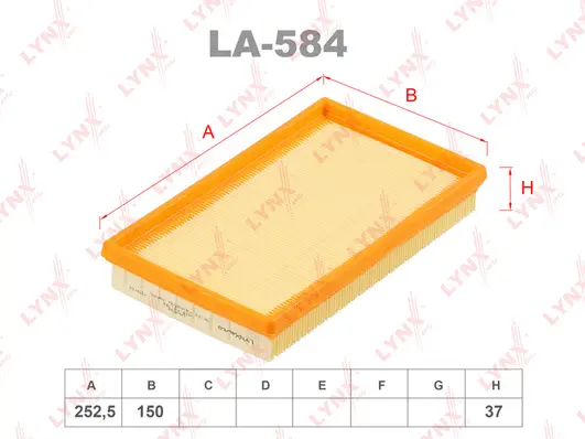 LA-584 LYNXAUTO Воздушный фильтр (фото 1)
