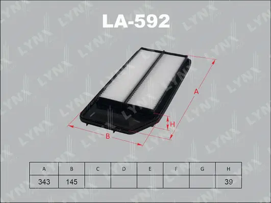 LA-592 LYNXAUTO Воздушный фильтр (фото 1)