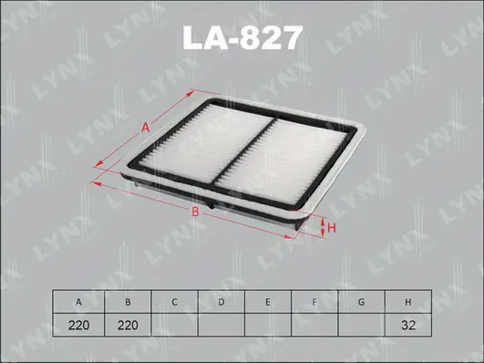 LA-827 LYNXAUTO Воздушный фильтр (фото 1)