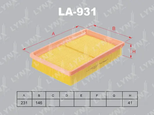 LA-931 LYNXAUTO Воздушный фильтр (фото 1)