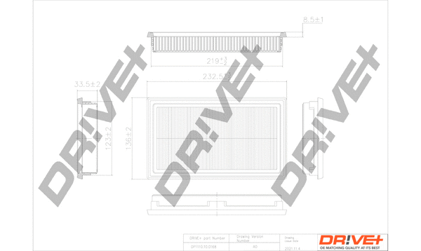 DP1110.10.0168 Dr!ve+ Воздушный фильтр (фото 1)