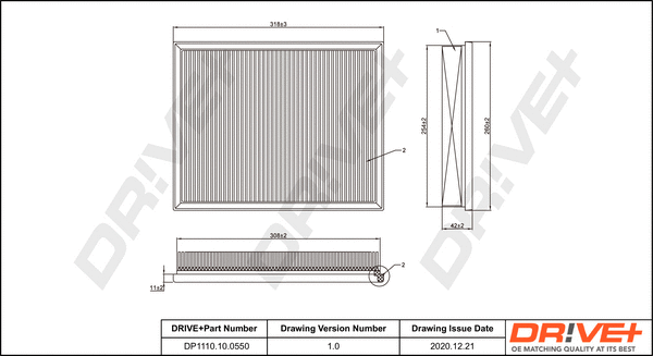 DP1110.10.0550 Dr!ve+ Воздушный фильтр (фото 1)