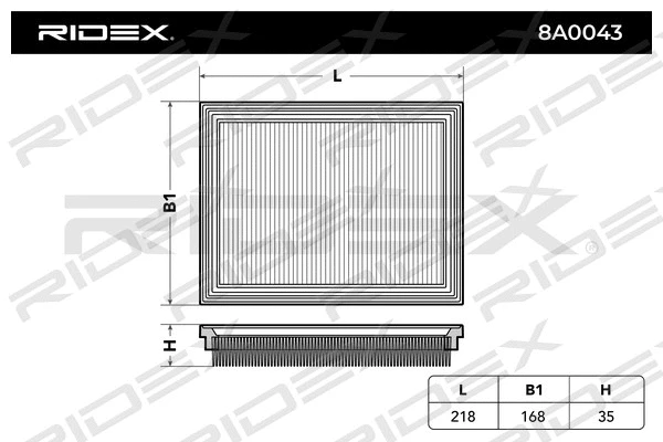8A0043 RIDEX Воздушный фильтр (фото 2)