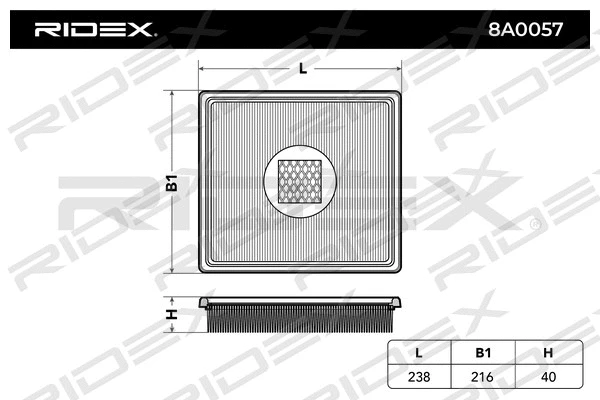 8A0057 RIDEX Воздушный фильтр (фото 2)