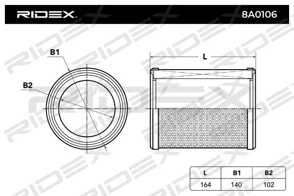 8A0106 RIDEX Воздушный фильтр (фото 1)
