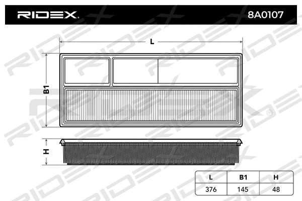 8A0107 RIDEX Воздушный фильтр (фото 4)
