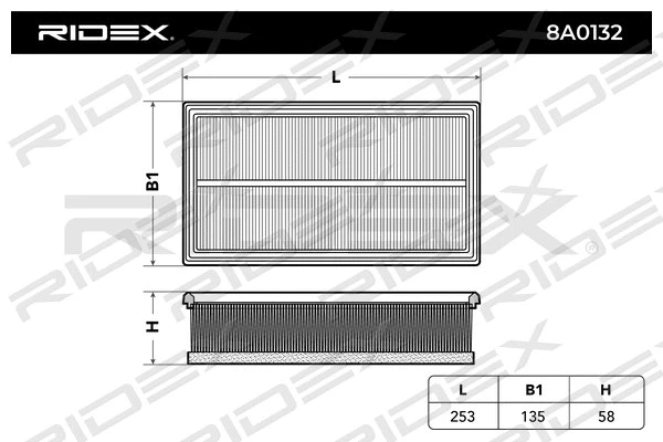 8A0132 RIDEX Воздушный фильтр (фото 2)