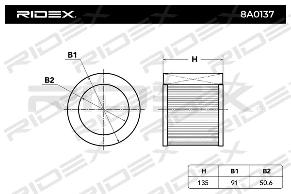 8A0137 RIDEX Воздушный фильтр (фото 4)