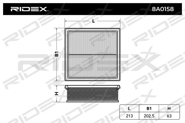 8A0158 RIDEX Воздушный фильтр (фото 2)