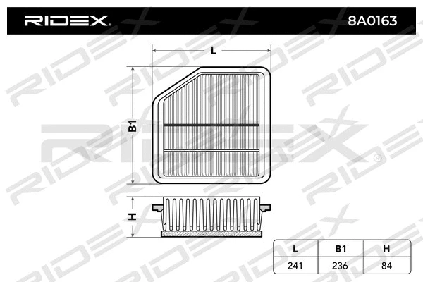 8A0163 RIDEX Воздушный фильтр (фото 5)