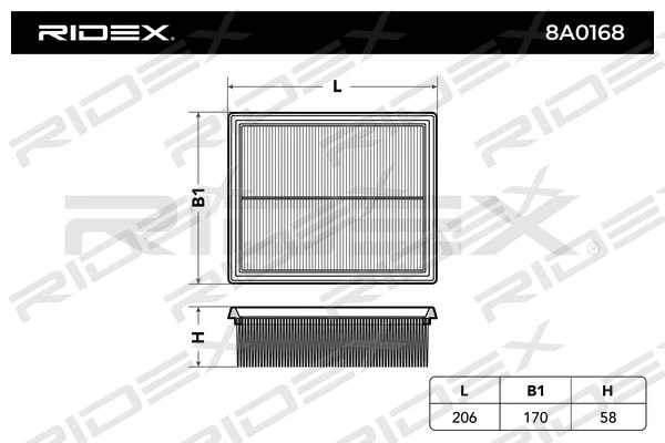8A0168 RIDEX Воздушный фильтр (фото 1)