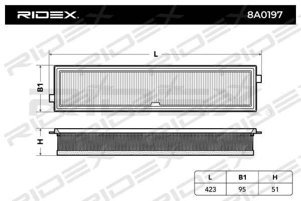 8A0197 RIDEX Воздушный фильтр (фото 4)