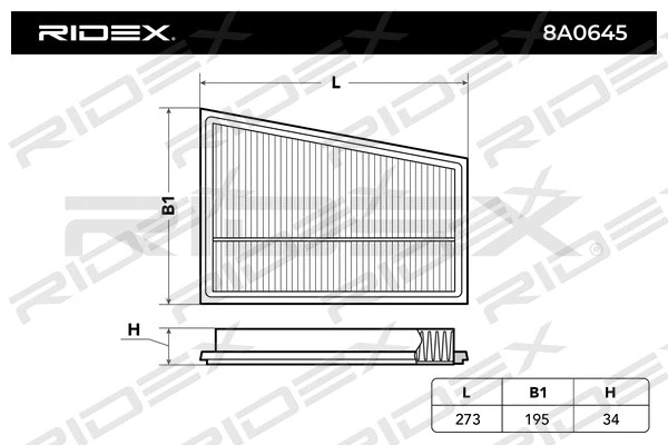 8A0645 RIDEX Воздушный фильтр (фото 9)