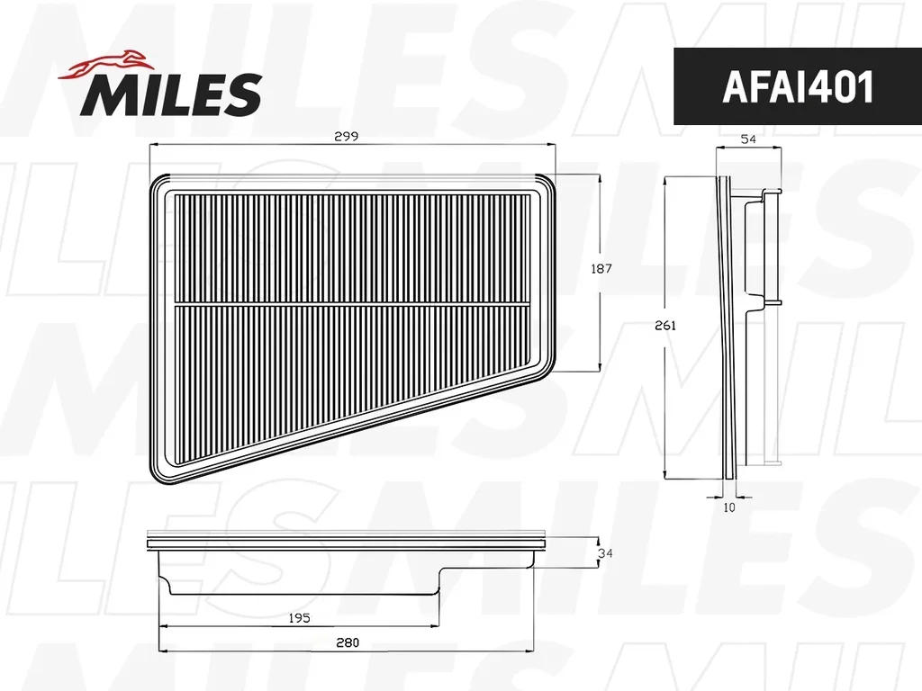 AFAI401 MILES Воздушный фильтр (фото 1)