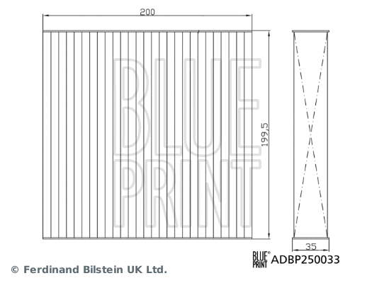 ADBP250033 BLUE PRINT Фильтр, воздух во внутренном пространстве (фото 2)