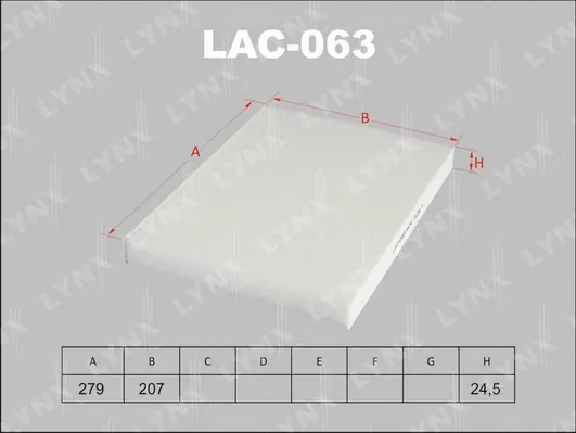 LAC-063 LYNXAUTO Фильтр, воздух во внутренном пространстве (фото 1)