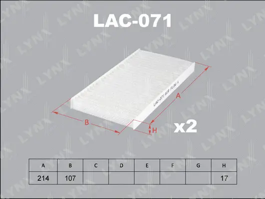 LAC-071 LYNXAUTO Фильтр, воздух во внутренном пространстве (фото 1)