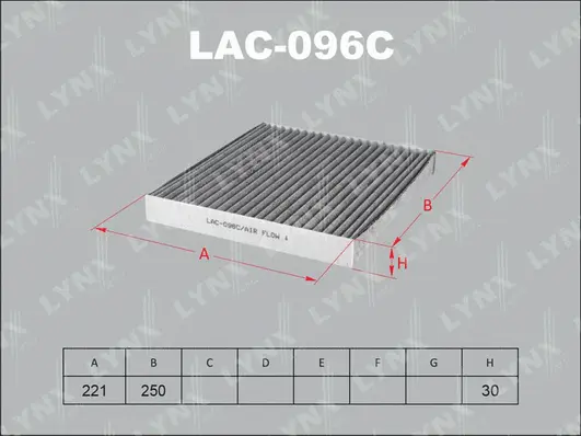 LAC-096C LYNXAUTO Фильтр, воздух во внутренном пространстве (фото 1)