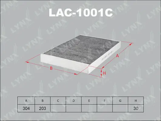 LAC-1001C LYNXAUTO Фильтр, воздух во внутренном пространстве (фото 1)
