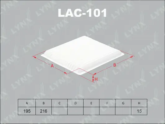 LAC-101 LYNXAUTO Фильтр, воздух во внутренном пространстве (фото 1)