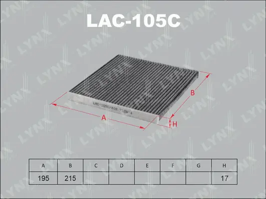 LAC-105C LYNXAUTO Фильтр, воздух во внутренном пространстве (фото 1)