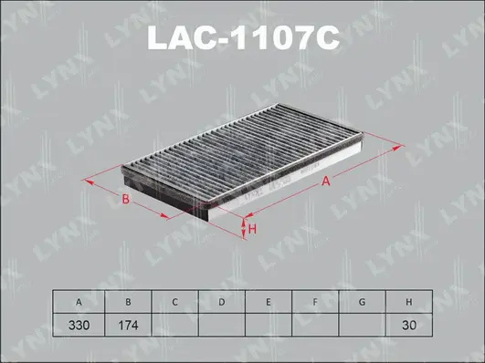 LAC-1107C LYNXAUTO Фильтр, воздух во внутренном пространстве (фото 1)