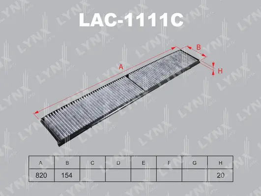 LAC-1111C LYNXAUTO Фильтр, воздух во внутренном пространстве (фото 1)
