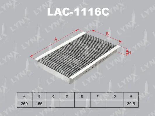 LAC-1116C LYNXAUTO Фильтр, воздух во внутренном пространстве (фото 1)