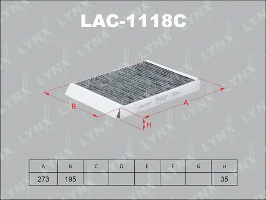 LAC-1118C LYNXAUTO Фильтр, воздух во внутренном пространстве (фото 1)