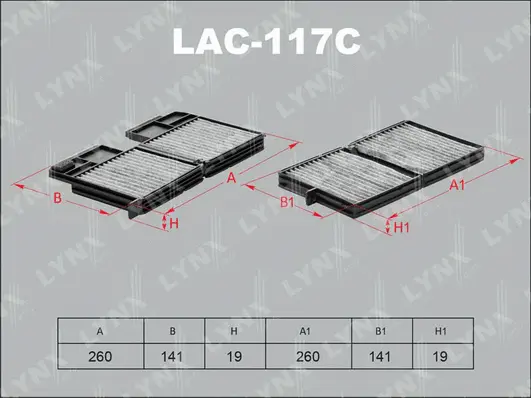 LAC-117C LYNXAUTO Фильтр, воздух во внутренном пространстве (фото 1)