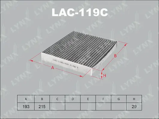 LAC-119C LYNXAUTO Фильтр, воздух во внутренном пространстве (фото 1)
